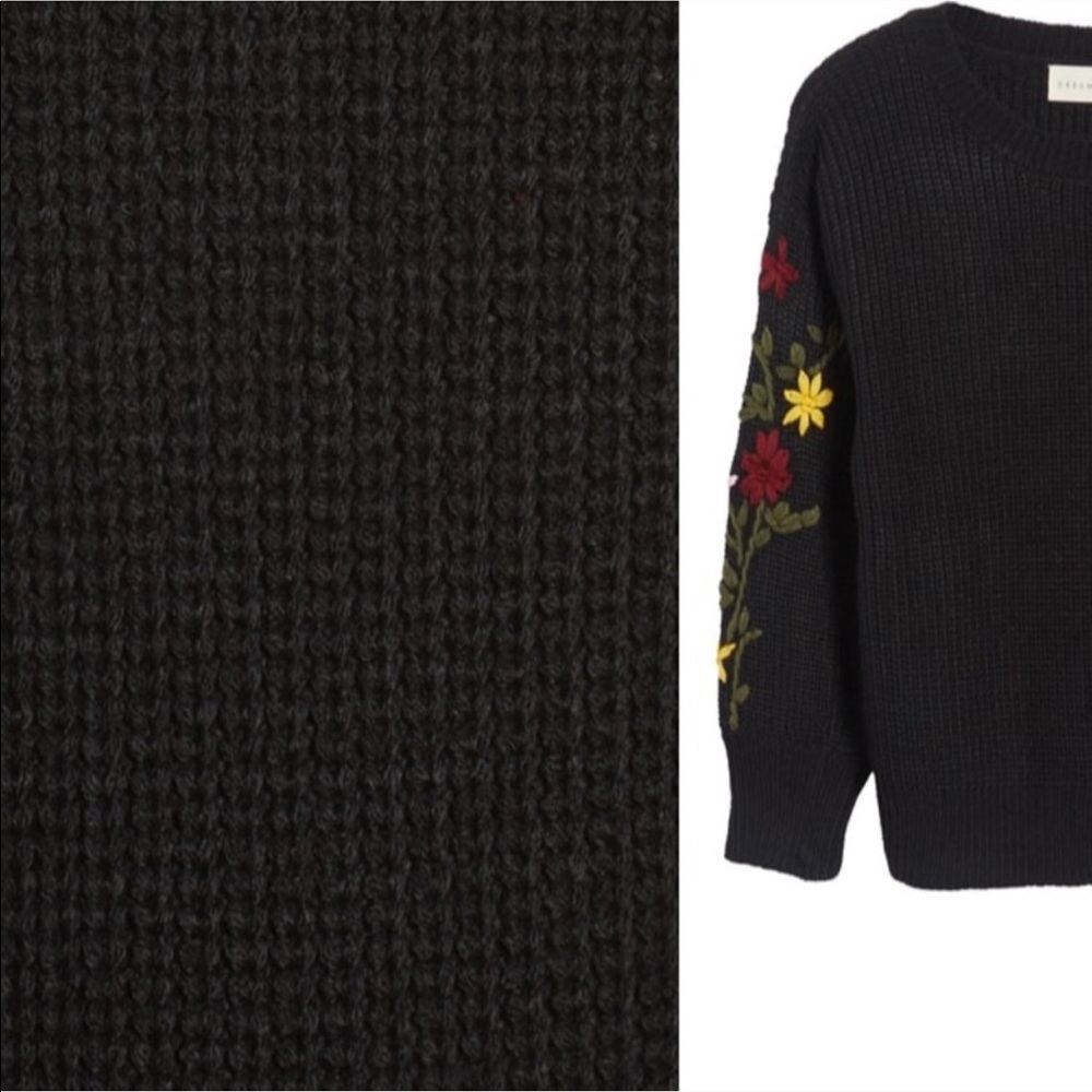 [debut] Embroidered Sleeve Sweater - Picture 3 of 3